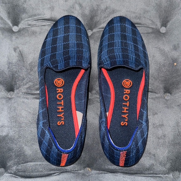 Rothy’s Blue Gingham Loafers - Picture 1 of 6